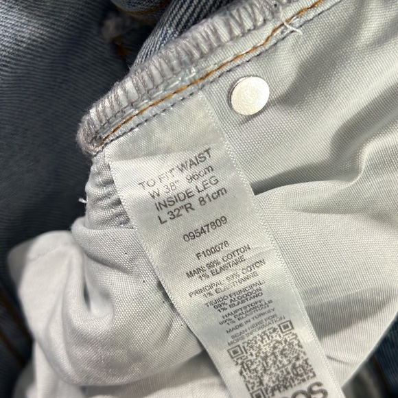 ASOS Distressed Denim Jeans Oversized Fit Size 38 x 32 Unisex - Picture 9 of 10